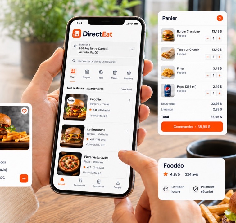Commande de repas depuis DirectEat